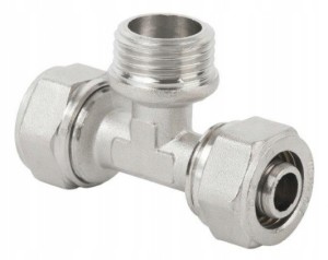 TRÓJNIK PEX/GZ/PEX 16 x 3/4 x 16 ALUPEX SKRĘCANY