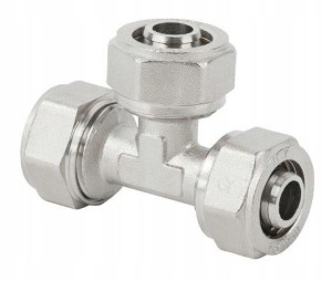 TRÓJNIK PEX 25 x 25 x 25mm ALUPEX SKRĘCANY SKRĘTNY
