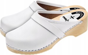 BUTY ZAWODOWE PANTOFLE CHODAKI DREWNIAKI SKÓRA