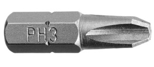 KOŃCÓWKI KRZYŻOWE PH3 x 25mm 3szt BITY BIT KOMPLET