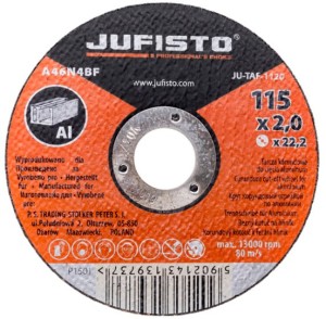 TARCZA KORUNDOWA DO CIĘCIA ALUMINIUM METALU 115mm