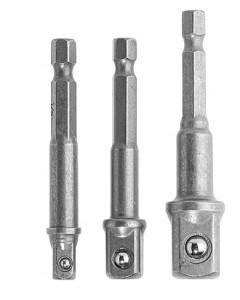 KOMPLET REDUKCJI DO NASADEK 3 SZT 1/4 3/8 1/2 HEX