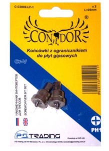 KOŃCÓWKI KRZYŻOWE Z OGRANICZNIKIEM PH1 x 25mm 2szt