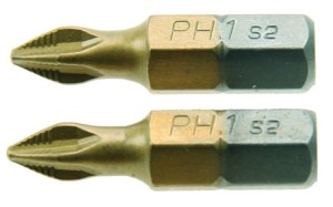 KOŃCÓWKI KRZYŻOWE PH2 x 25mm 2szt BIT BITY KOMPLET