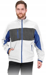 BLUZA ROBOCZA POLAR FORMEN ZAPINANA CIEPŁA BIAŁA