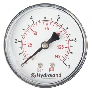 MANOMETR AKSJALNY 0-4 BAR 63mm SPRĘŻYNOWY TYLNY