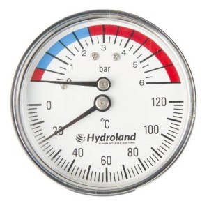 TERMOMANOMETR 120C 0-6 BAR 63mm TERMOMETR MANOMETR