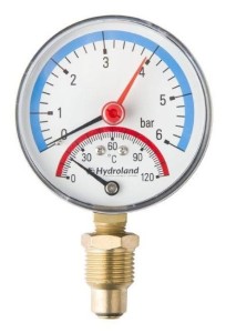TERMOMANOMETR 120 0-1,6BAR TERMOMETR MANOMETR 80mm