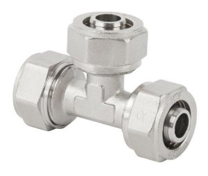 TRÓJNIK PEX 16 x 16 x 16mm ALUPEX SKRĘCANY SKRĘTNY