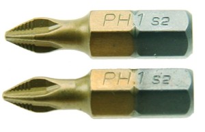 KOŃCÓWKI KRZYŻOWE PH1 x 25mm 2szt BIT BITY KOMPLET