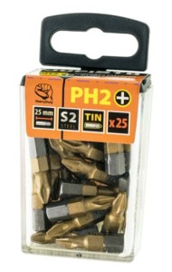 KOŃCÓWKI KRZYŻOWE TYTANOWANE PH2 x 25 mm 25szt