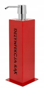 STACJA DO DEZYNFEKCJI RĄK DOZOWNIK BIURKO CZERWONY