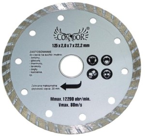 TARCZA DIAMENTOWA DO CIĘCIA NA SUCHO TURBO 125mm