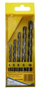 WIERTŁO DO BETONU HARTOWANE ZESTAW 4.0 - 10mm 5szt