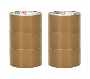 TAŚMA PAKOWA BRĄZOWA 48mm / 50y KLEJĄCA AKRYL 6szt