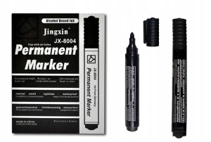 MARKER CZARNY PERMANENTYNY OKRĄGŁY MAZAK 12szt
