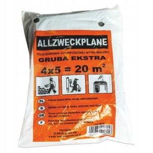 FOLIA MALARSKA 4 x 5 m OCHRONNA EXTRA GRUBA