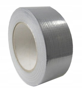 TAŚMA SREBRNA WZMACNIANA 50mm / 5m UNIWERSALNA