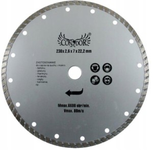TARCZA DIAMENTOWA DO CIĘCIA NA SUCHO TURBO 230mm