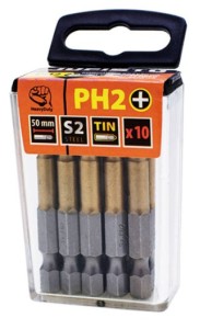 KOŃCÓWKI KRZYŻOWE TYTANOWANE PH2 x 50 mm 10szt