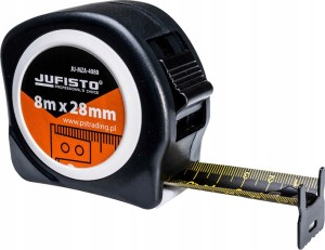 MIARA ZWIJANA 8 m / 28 mm MIARKA DWUSTRONNA CZARNA