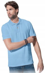 KOSZULKA MĘSKA POLO POLÓWKA T-SHIRT JASNONIEBIESKA