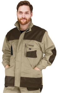 BLUZA KURTKA OCHRONNA WZMACNIANA ROBOCZA BRĄZOWA
