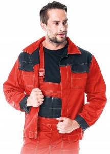 BLUZA KURTKA OCHRONNA ROBOCZA ZAPINANA CZERWONA