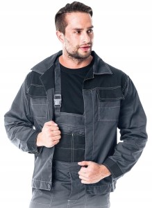 BLUZA KURTKA OCHRONNA ROBOCZA ZAPINANA SZARA