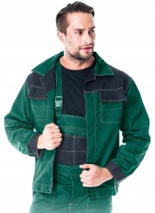BLUZA KURTKA OCHRONNA ROBOCZA ZAPINANA ZIELONA
