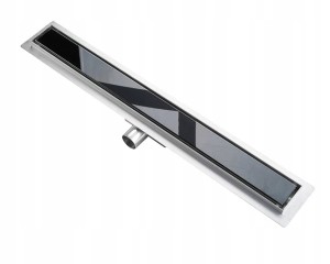 ODPŁYW LINIOWY ODWODNIENIE SLIM CZARNY SZKŁO 60 cm
