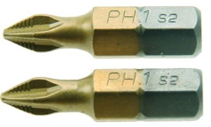 KOŃCÓWKI KRZYŻOWE PH3 x 25mm 2szt BIT BITY KOMPLET