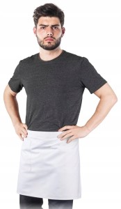 FARTUCH ZAPASKA WIĄZANY OCHRONNY PASEK BIAŁY