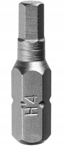 KOŃCÓWKI SZEŚCIOKĄTNE HEX H4 x 25 mm 3szt BIT BITY